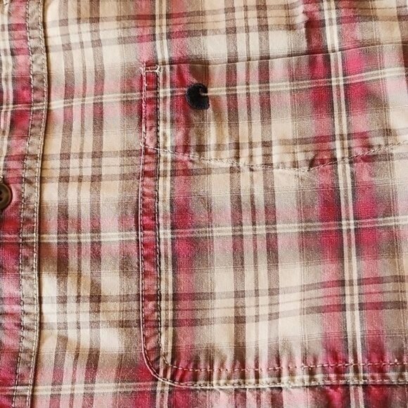 Carhartt Relaxed Fit Embroidered Pocket Casual Button Down Long Slv Sz XL Shirt - Picture 7 of 14